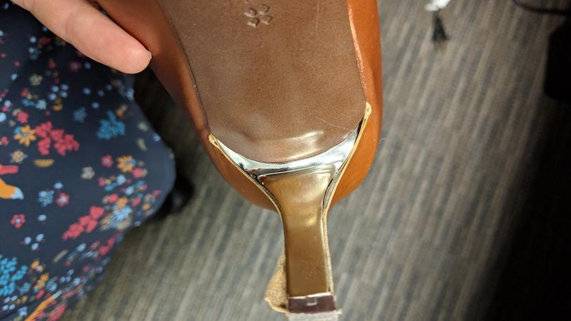 Leather not flush with heel
