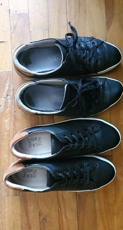 Past and present, with new elastic shoelasses