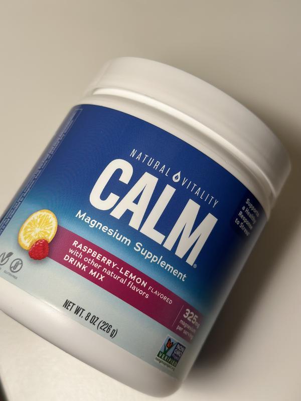 Natural Vitality CALM Magnesium Supplement Raspberry Lemon Drink