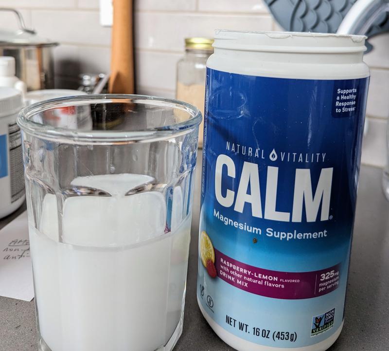 Natural Vitality CALM Magnesium Supplement Raspberry Lemon Drink