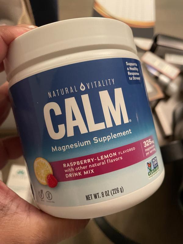 Natural Vitality CALM Magnesium Supplement Raspberry Lemon Drink
