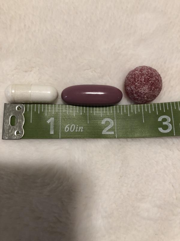 Nature made is in the middle, longer than an inch.