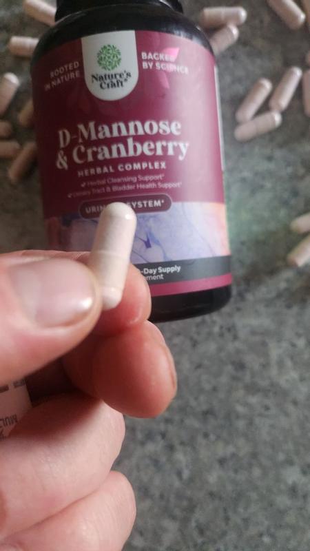 Nature's Craft D-Mannose 1000mg with Cranberry Extract Supplement ...
