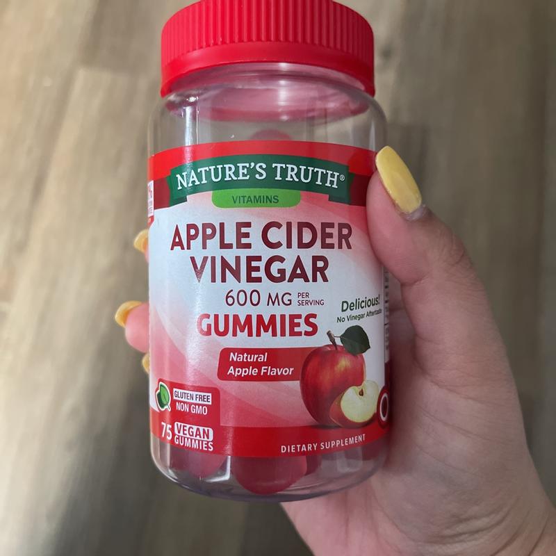 Nature's Truth Apple Cider Vinegar Keto Gummies | 600 mg | 75 Gummies |  Natural Apple Flavor | Vegan, Non-GMO, Gluten Free Supplement