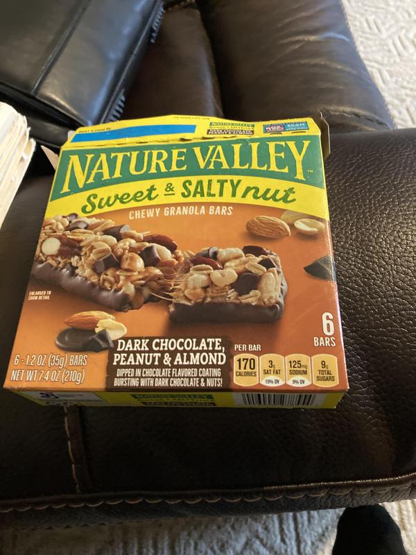 Nature Valley Sweet & Salty Nut Dark Chocolate, Peanut and Almond Granola  Bars, 1.24 oz, 6 ct Box