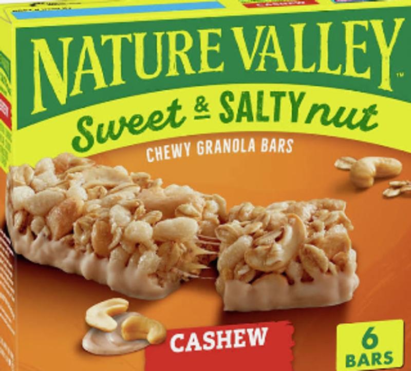 Nature Valley Whole Grain - Cashew Sweet and Salty Nut Chewy Granola Bars  Lunch Box Snacks, 6 ct / 7.20 oz - Harris Teeter