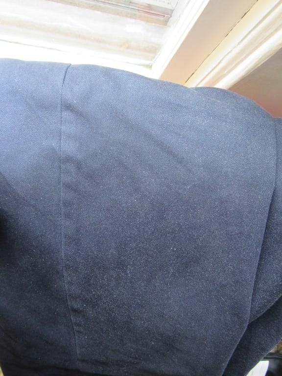 The Navy Deck Pant top portion - entire garment is this way