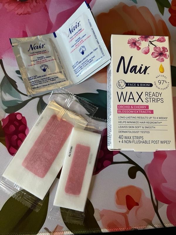 Nair Wax Ready Strips for Face Bikini At Home Wax Nair