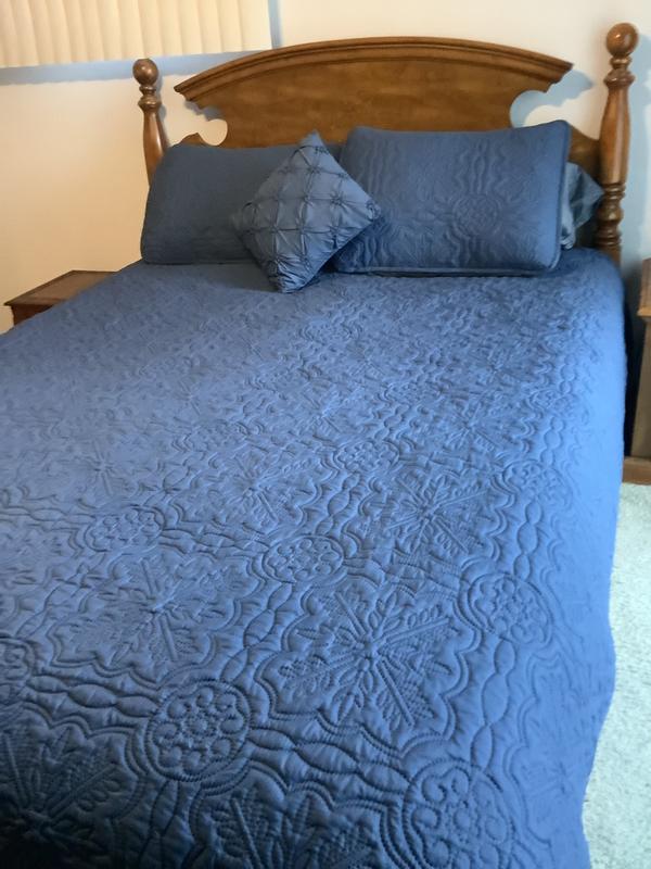 Nanshing 4-Piece Navy Queen Quilt Set JAILEN4-Q-NAVY at Lowes.com