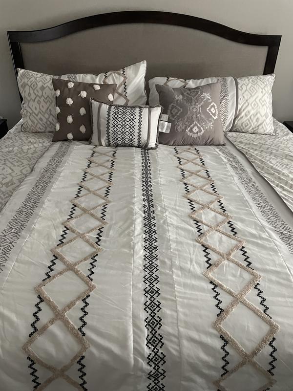 Berat 7-Piece Black & White Comforter Set, King