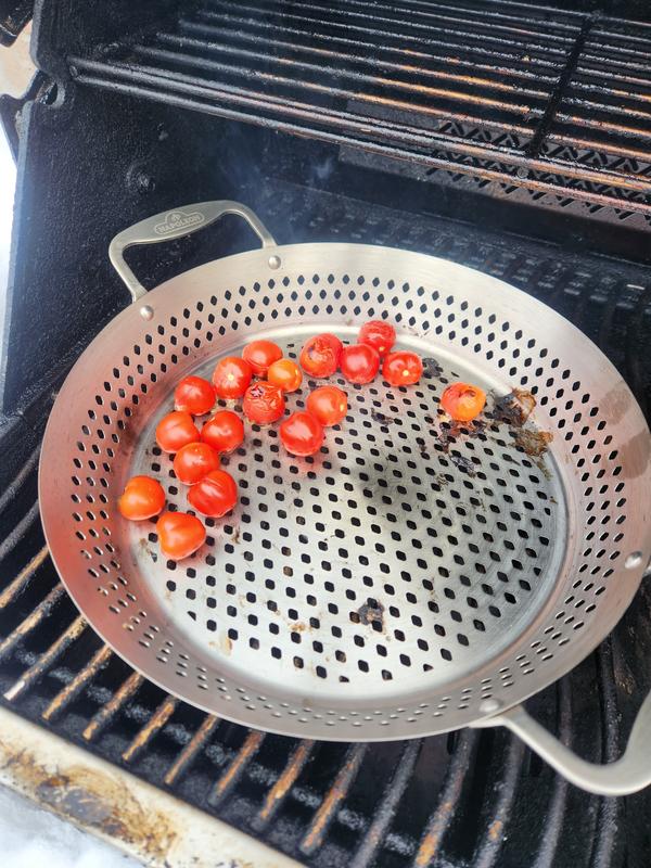Wok De Grillade Extérieur Antiadhésif – Grand – Poignées Inox – Sur La Table
