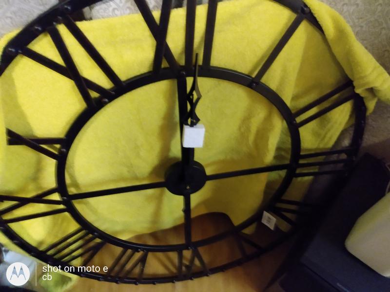 Gallery Solutions 33.7Inch Round Bronze Metal Wall Clock in Black