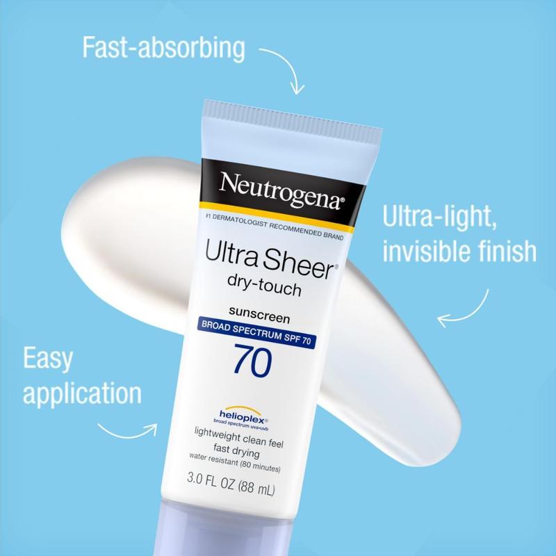 Neutrogena Ultra Sheer Lightweight Sunscreen Spray, SPF 70+ Sunblock, 5 oz  