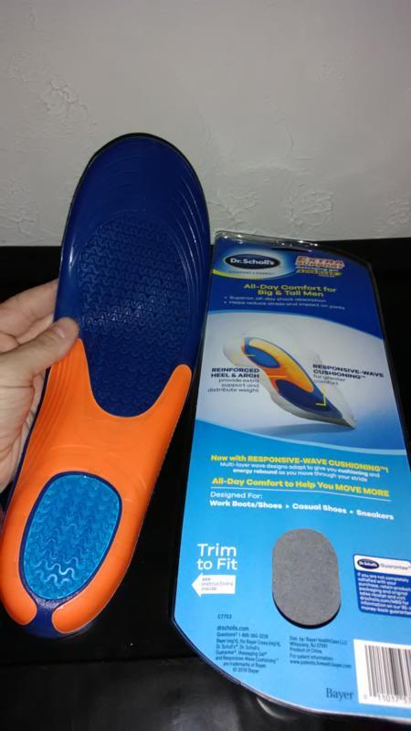 Dr. Scholl's Heavy Duty Support Insole Orthotics, Big & Tall, 200lbs+, Wide  Feet, Shock Absorbing, Arch Support, Distributes Pressure, Trim to Fit