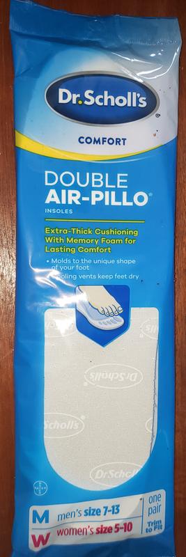 Dr Men’s Size 7-13 Scholl’s Comfort Double Air-Pillo Insoles Women’ …