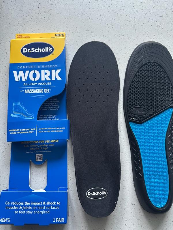 Scholl Gel Active Work And Boot Insoles For Men - All Day Comfort & Shock Absorption