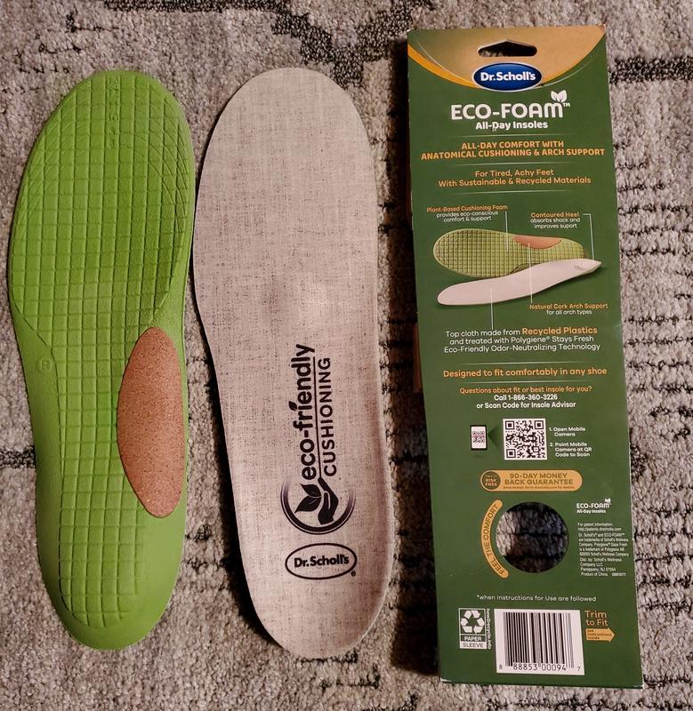 Dr. Scholl's Eco-Foam Insoles for Women, Shoe Inserts Made with Sustainable  and Recycled Material, Women's 6-10 : : Clothing, Shoes &  Accessories