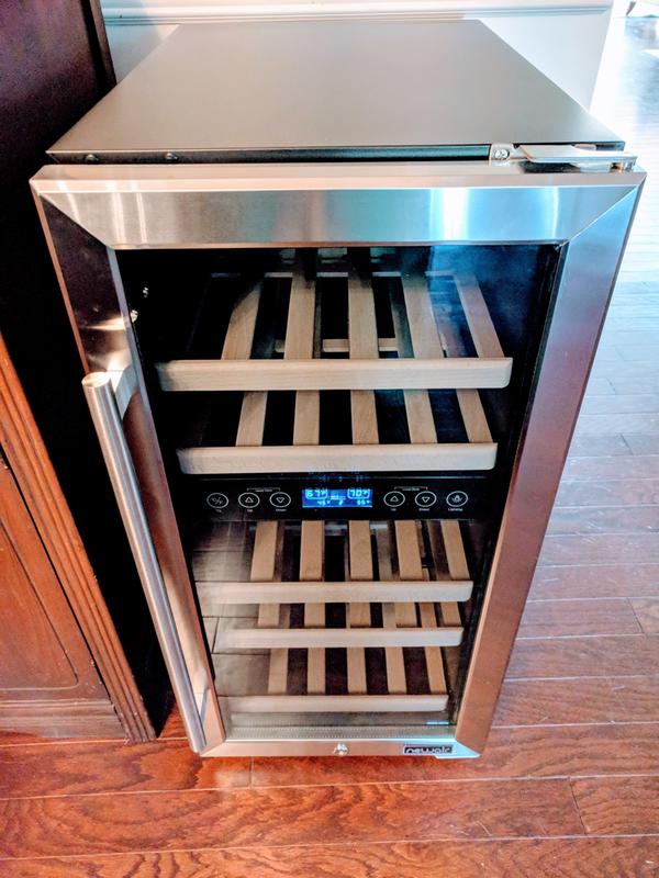 The NewAir 15" Dual Zone wine fridge is attractive.