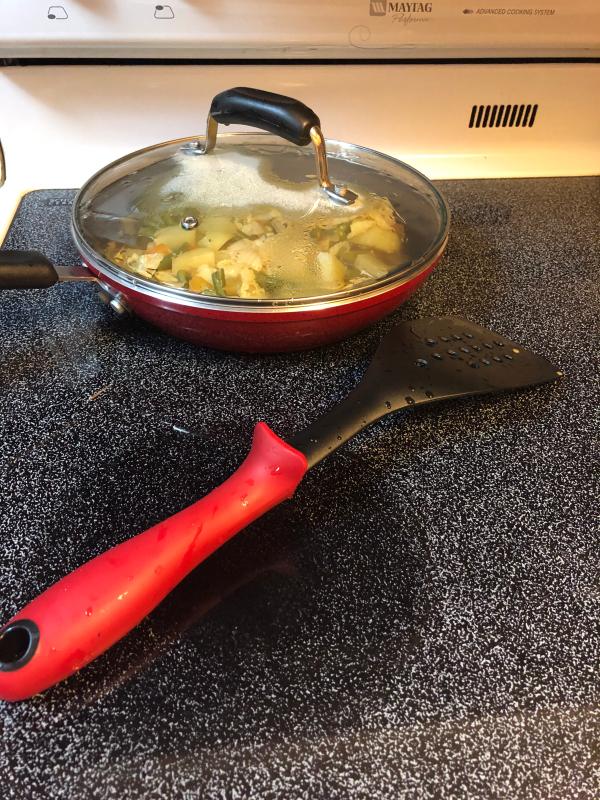 Cooking mix vegetables.