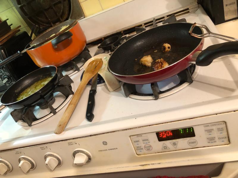 Dinner was awesome with new pots and pans