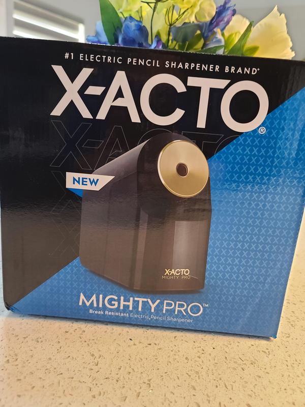 X-acto Model 1606 Mighty Pro Black/Gold/Smoke AC-Powered Electric Pencil Sharpener, 4 x 8 x 7.5 inch