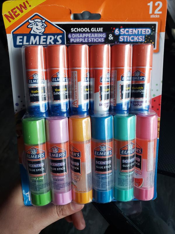  Elmer's Glue Sticks 12 Pack, 6 Disappearing Purple, 6 Scented :  Arts, Crafts & Sewing