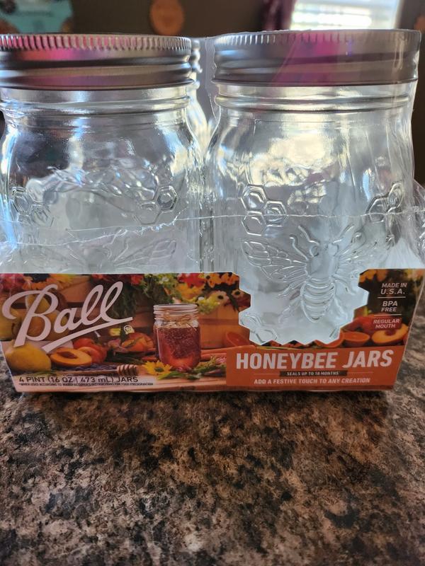 Ball 16 oz. Regular Mouth Honeybee Jar (4-Pack)