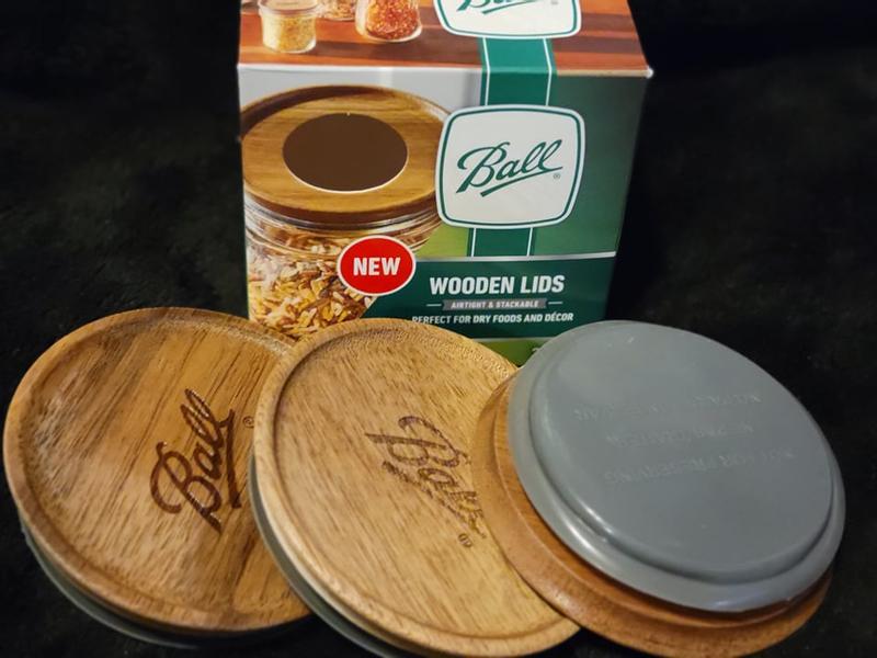 Ball Wide Mouth Wooden Lids (3-pack)