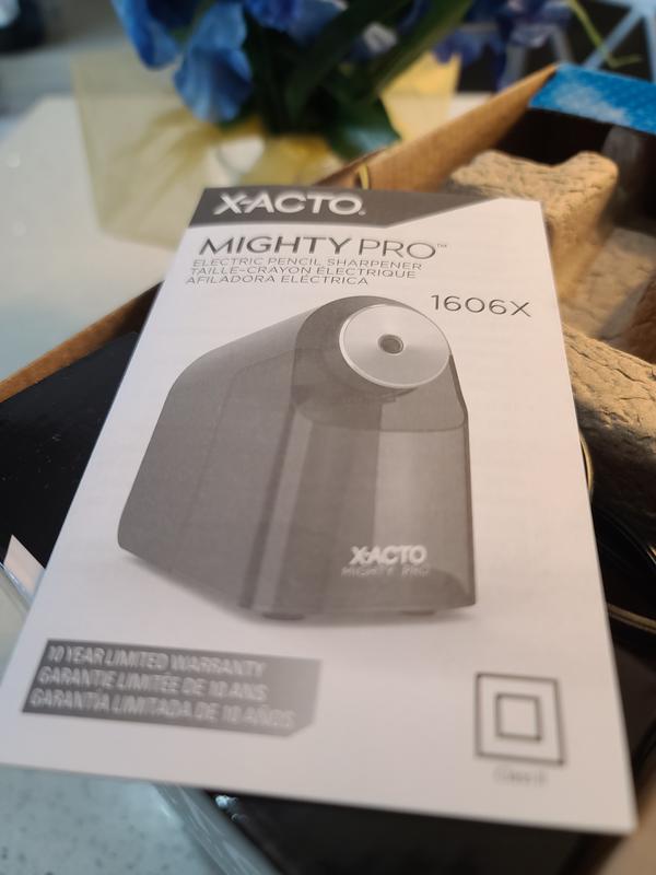 X-acto Model 1606 Mighty Pro Black/Gold/Smoke AC-Powered Electric Pencil Sharpener, 4 x 8 x 7.5 inch