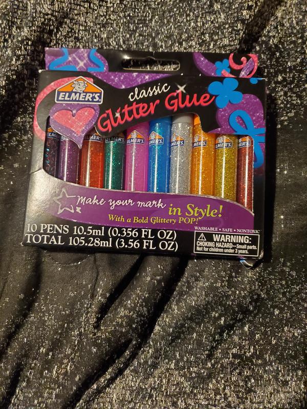 Elmer's 3D Washable Glitter Glue Pens, 10 Count, Classic Rainbow Color 
