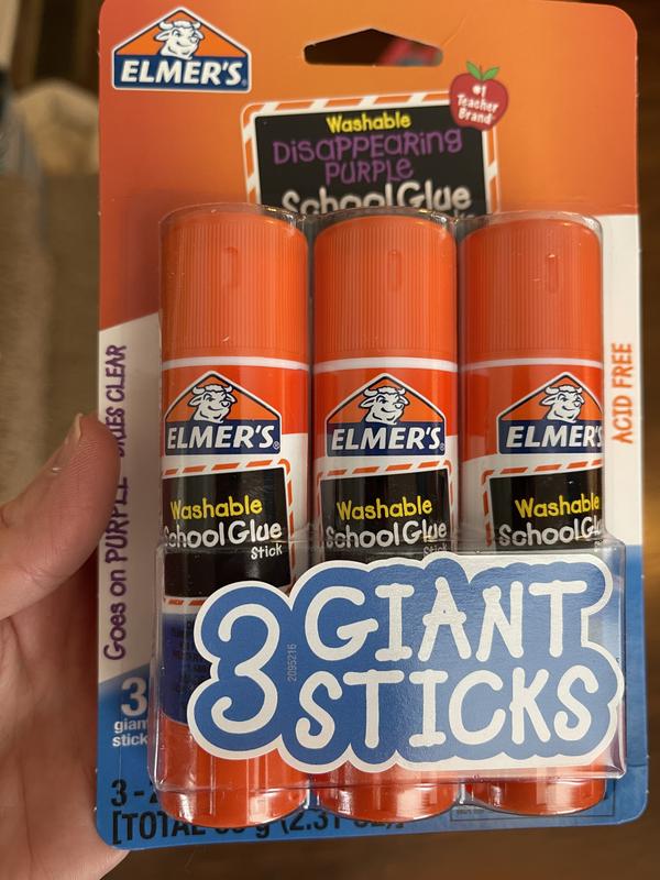 Elmer's 6pk Giant Washable School Glue Sticks - Disappearing Purple