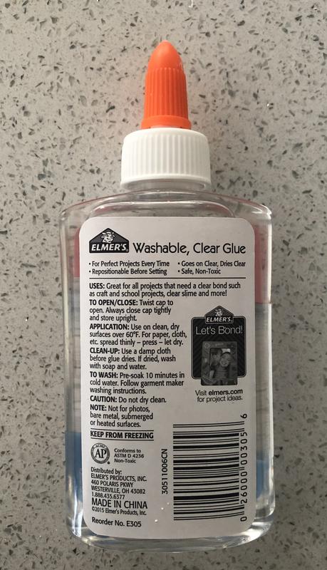 Elmer's Washable Glue, White/Clear