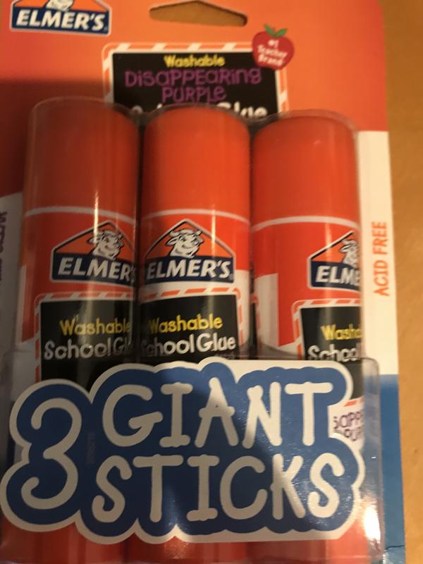 Elmer's Washable Disappearing Purple School Glue Stick 3/Pkg-.77Oz