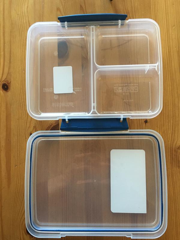 3 compartments, seal to prevent leaks, locking lid