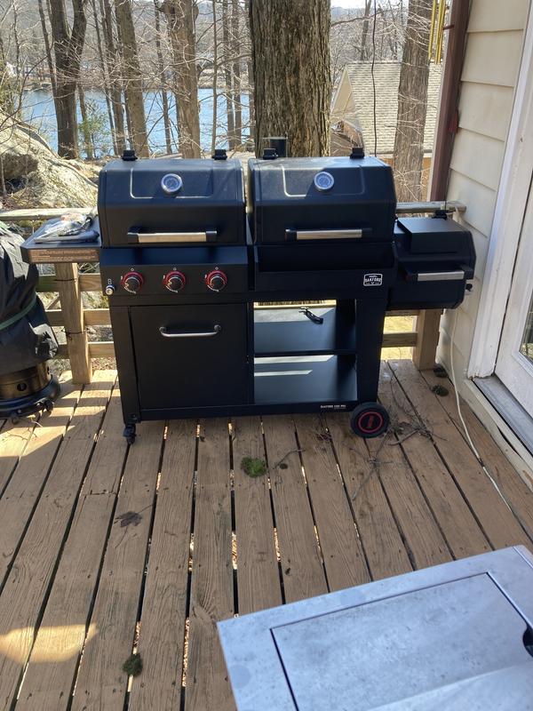 Oakford 1150 Pro Offset Smoker and 3-Burner Propane Gas Grill