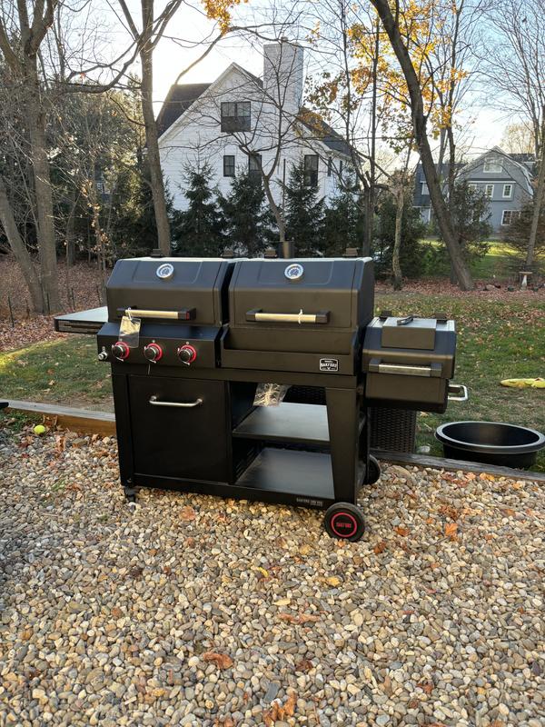 Oakford 1150 Pro Offset Smoker and 3-Burner Propane Gas Grill