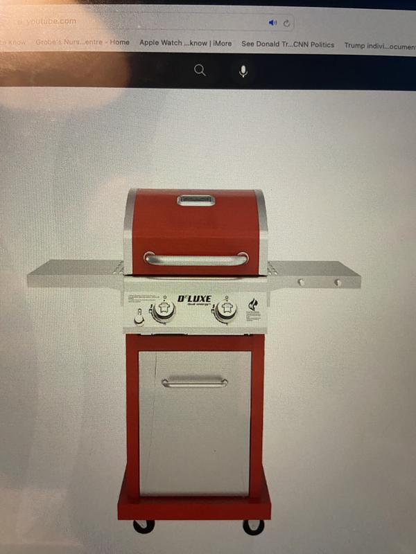 DeLuxe 2-Burner Propane Gas Grill in Red