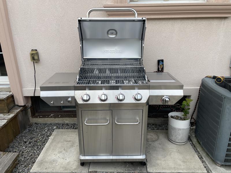 4-Burner Stainless Steel Gas Grill with Side Burner | Nexgrill