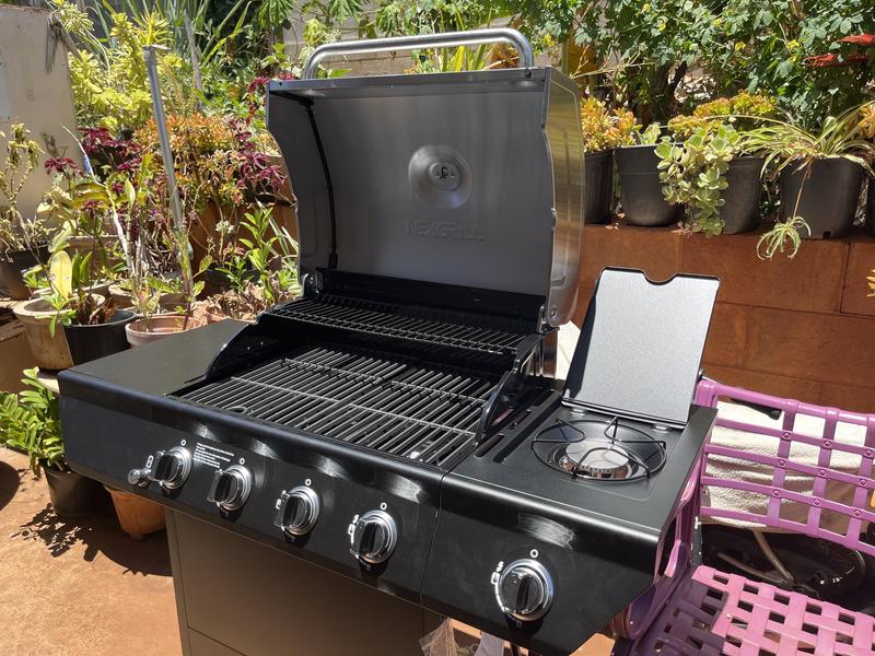 4-Burner Gas Grill in Black with Side Burner | Nexgrill 4-Burner Gas Grill in Black with Side Burner | Nexgrill