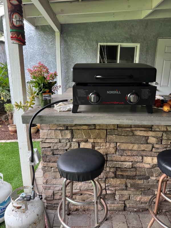 Daytona™ 2 Burner Propane Gas Griddle in Black with PVC Cover