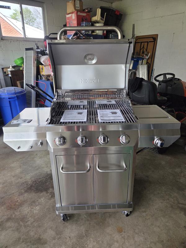 4-Burner Stainless Steel Gas Grill with Side Burner | Nexgrill