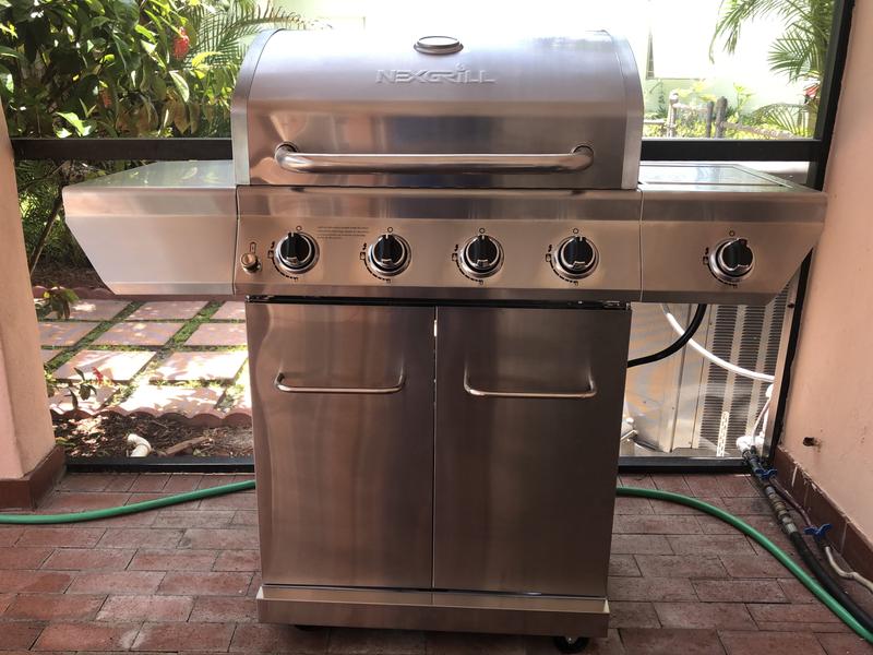 Neo Gas BBQ Grill 4+1 Burner Side Garden Barbecue with Cover & Gas  Regulator 5056293904230