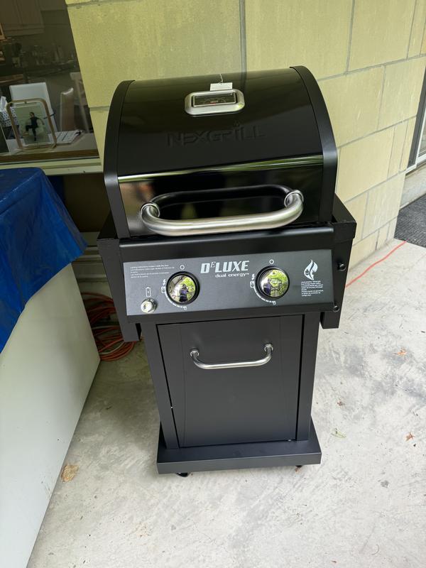 Deluxe 6-Burner Gas Grill - Black, Ceramic Searing Side | Nexgrill