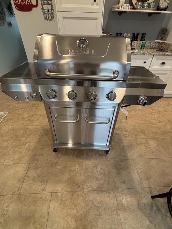 4-Burner Stainless Steel Gas Grill with Side Burner | Nexgrill