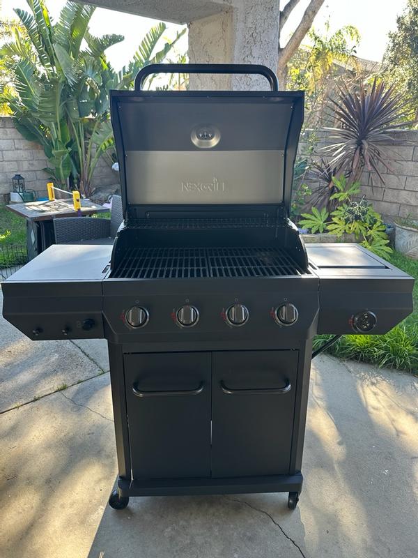 4-Burner Gas Grill with Side Burner in Black | Nexgrill