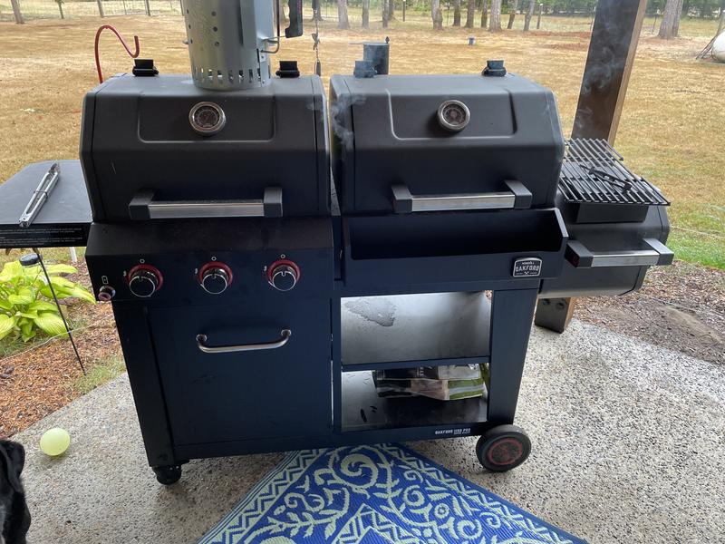 Gas grill smoker clearance combo