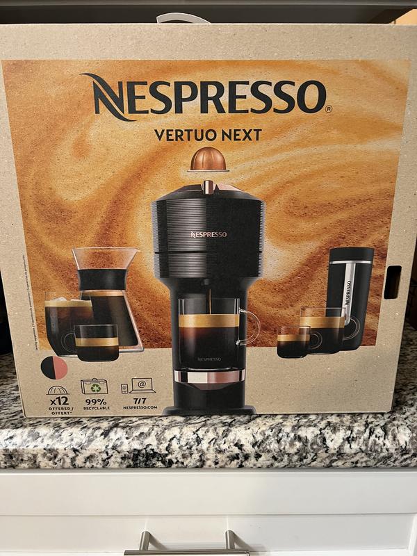 Nespresso - Vertuo Next Premium Black Rose Gold & Aeroccino3 Milk Frother - Color : Black