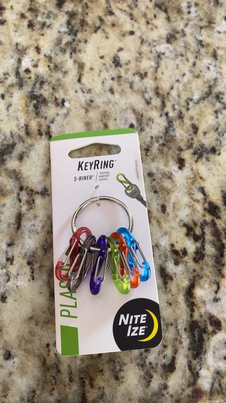 Nite Ize BigFoot Lock KeyRack Portachiavi Con 5 S-Biner MicroLock In Alluminio, Moschettone Con Blocco Scorrevole, Organizzatore Per Chiavi E Accessori