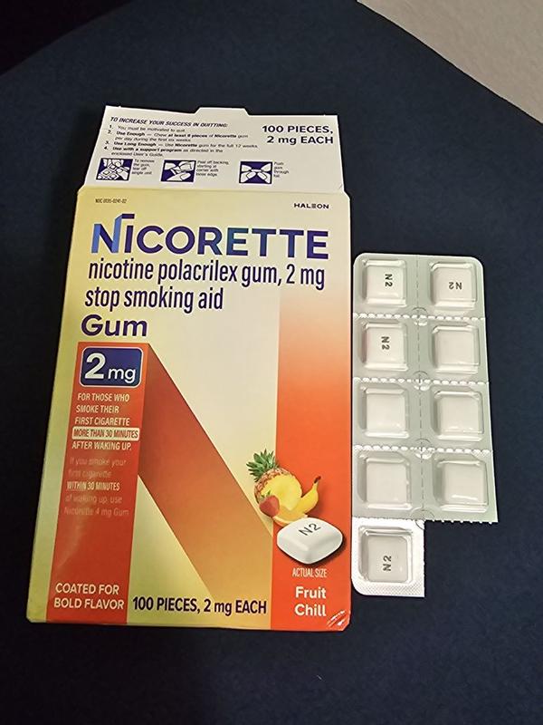 Buy Nicorette Nicotine Gum Stop Smoking Aid, Fruit Chill Flavor, 2 mg - 20  ct from Dollar General
