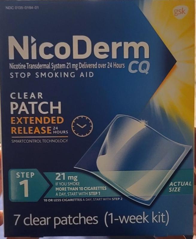 Nicorette NicoDerm CQ Patch Step 1 21mg 7ct